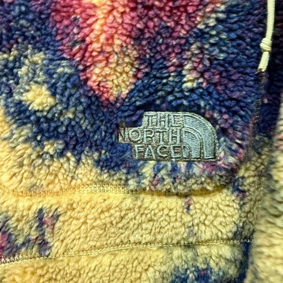 The North Face Women's Fleece Pile Jacket Tie Dye Jacquard Full Zip Size Medium - Picture 4 of 7